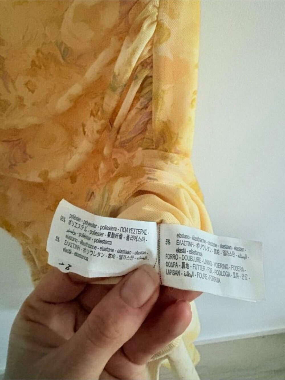 Zara Floral Mesh Mini Dress Ruffle Feminine Yellow Size Medium - Picture 9 of 9
